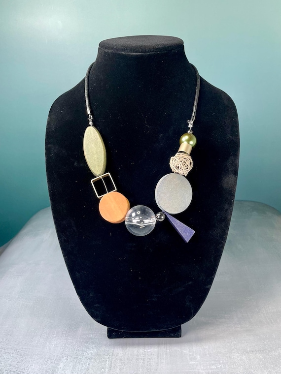 Modern Geometric Statement Necklace - image 1