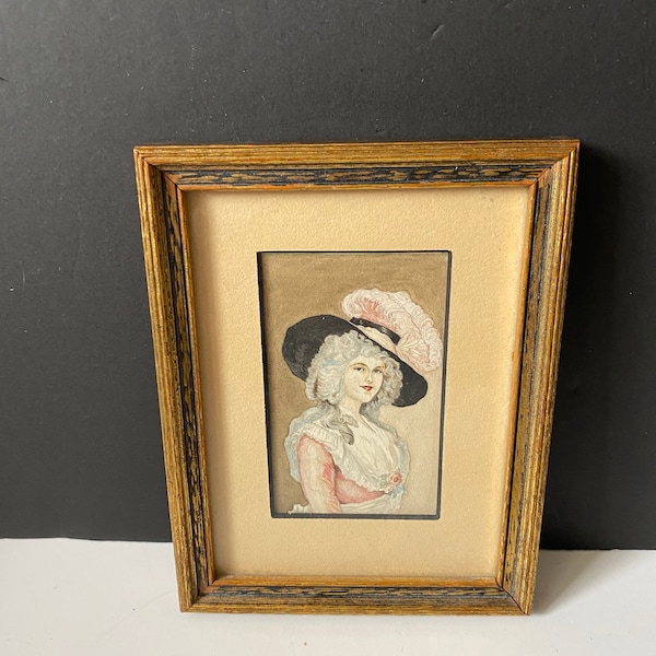 beautiful 6 x 5 framed Watercolour - Antique art nouveau — lovely gift