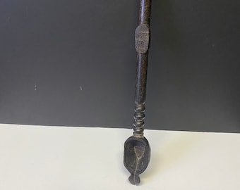 A  Super rare 18 century Nepalese Shaman medical ladle — one of a kind — wonderful consisting and patina — 20 inches long