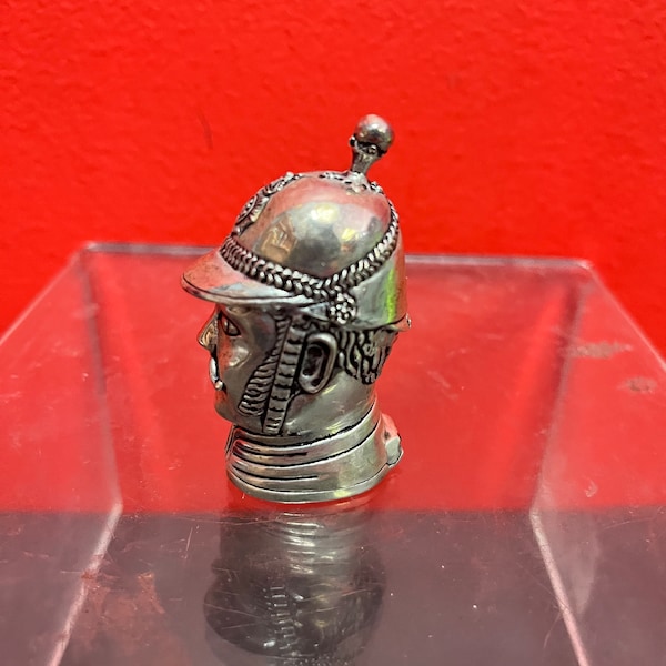 Lovely reproduction 2.5 inches tall English silver plate, Bobby policeman vesta case match safe — Great condition and value priced