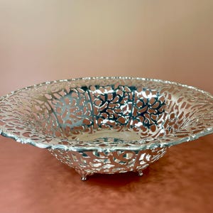 Stunning Silver Plated Lace Serving Dish