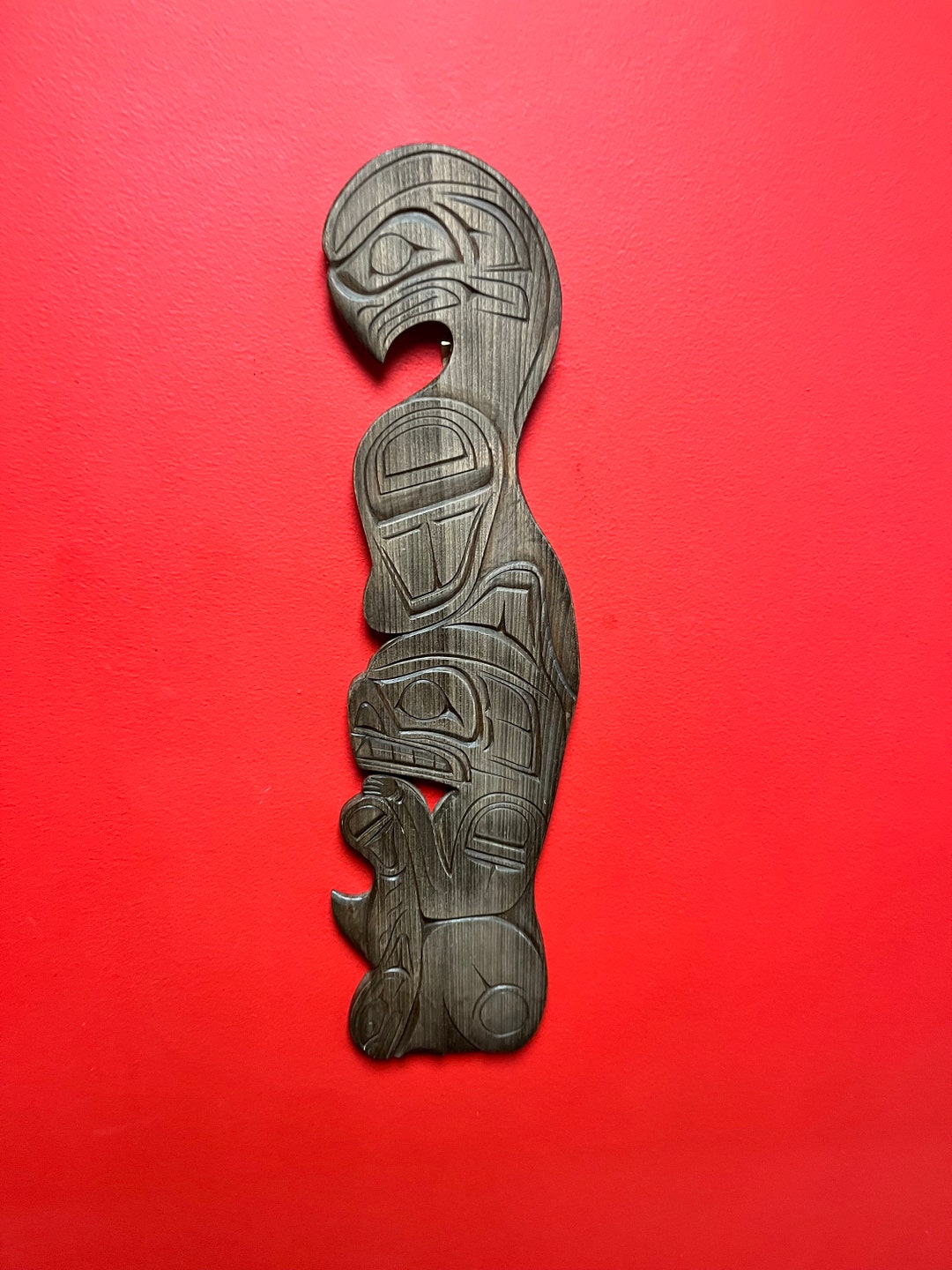 Signed 21 X 5 Inch Wide Indigenous First Nations Pacific Northwest ...