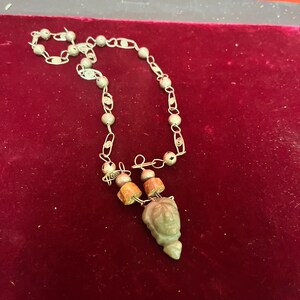 22 inch approx Asian silver and stone necklace - beautiful look and very unique