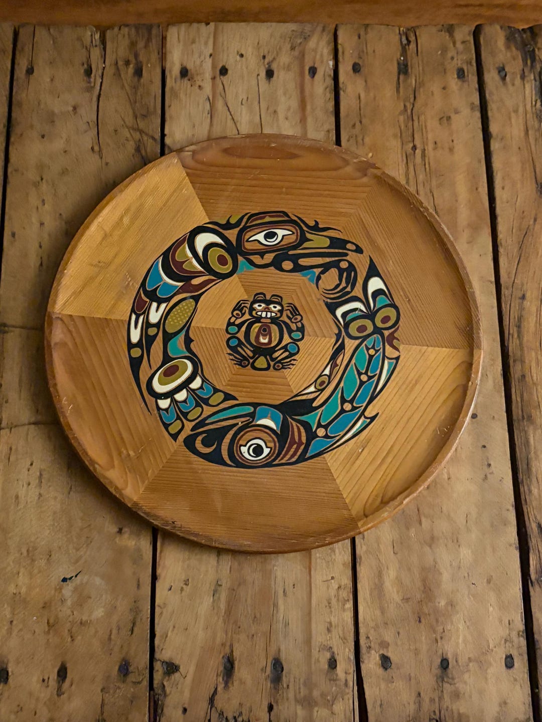 Huge Indigenous First Nations Red Cedar Painted Plaque With Story on ...