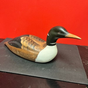 20 x 8” high Canadian signed handmade wooden duck decoy with great detail