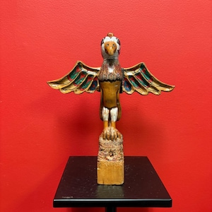 Fabelhafter älterer primitiver indigener Indianer Indianer Indianer Indianer Indianer Totempfahl - 11 Zoll mal 10 Zoll - selten und sehr wertvoll
