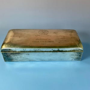 Cool Vintage Silver Plated Box — Engraved — 1967 — American military piece