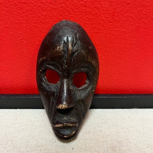 A  Very rare 5 inch tall African Dan mask  — miniature passport mask — wow