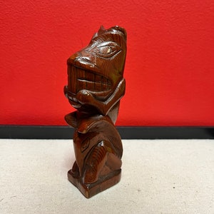 A  7 inch beautiful indigenous first nations pacific northwest coast carved wooden beaver — lovely primitive example