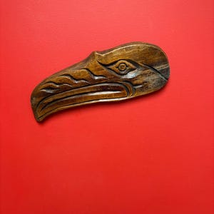 15 inch long high signed indigenous first nation Pacific north West Coast Eagle plaque - great value - ready to hang