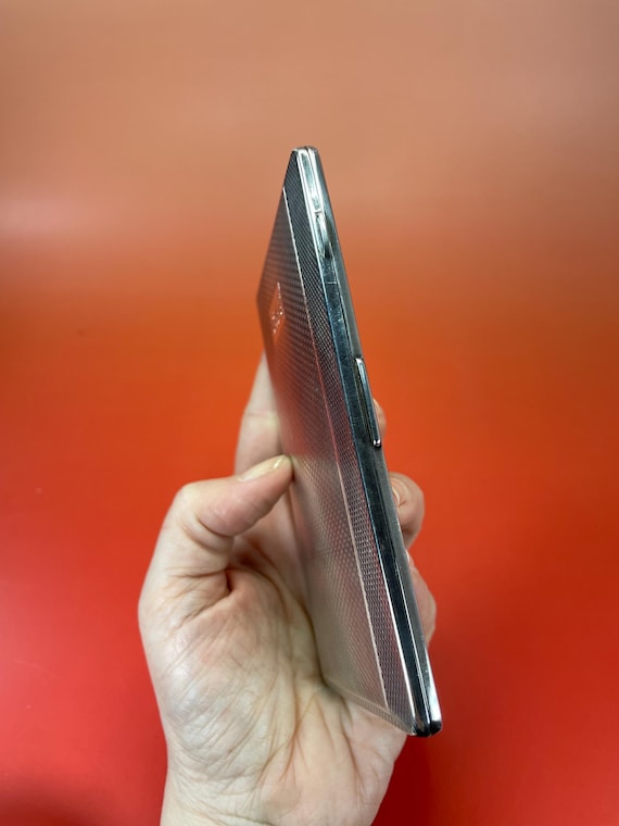 Antique Silver Plated Engine Turned Cigarette Case - image 6