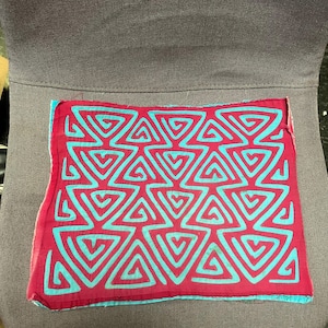 Lovely approximately 12 x 11”  South American tribal mola fabric art piece — see photos