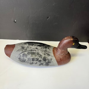 Fabulous Canadian antique 15 inch duck decoy with cracked neck — Amazing condition and patina — wow  — Canadian decoy — great price