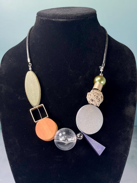 Modern Geometric Statement Necklace - image 2