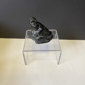Rare Classic style Inuit soapstone ...Hunter with seal.....early 1960&#39;s — wonderful carving — Info in the listing