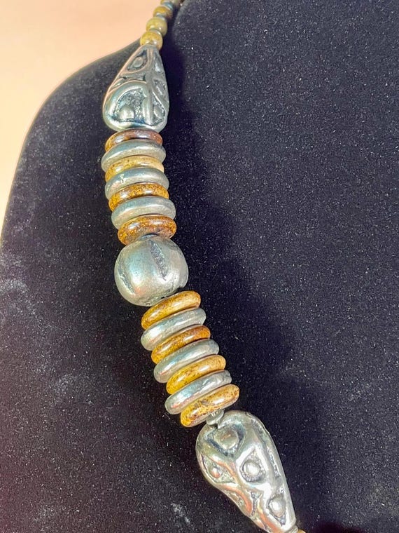 Vintage Statement Necklace – Untested Silver Pend… - image 5