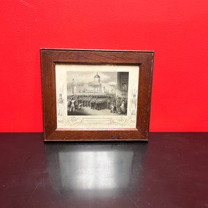 A  Antique amazing 11 x 9 1/2” 1864 Grenadier Guard print in oak frame — British military treasure - ready to hang - wow