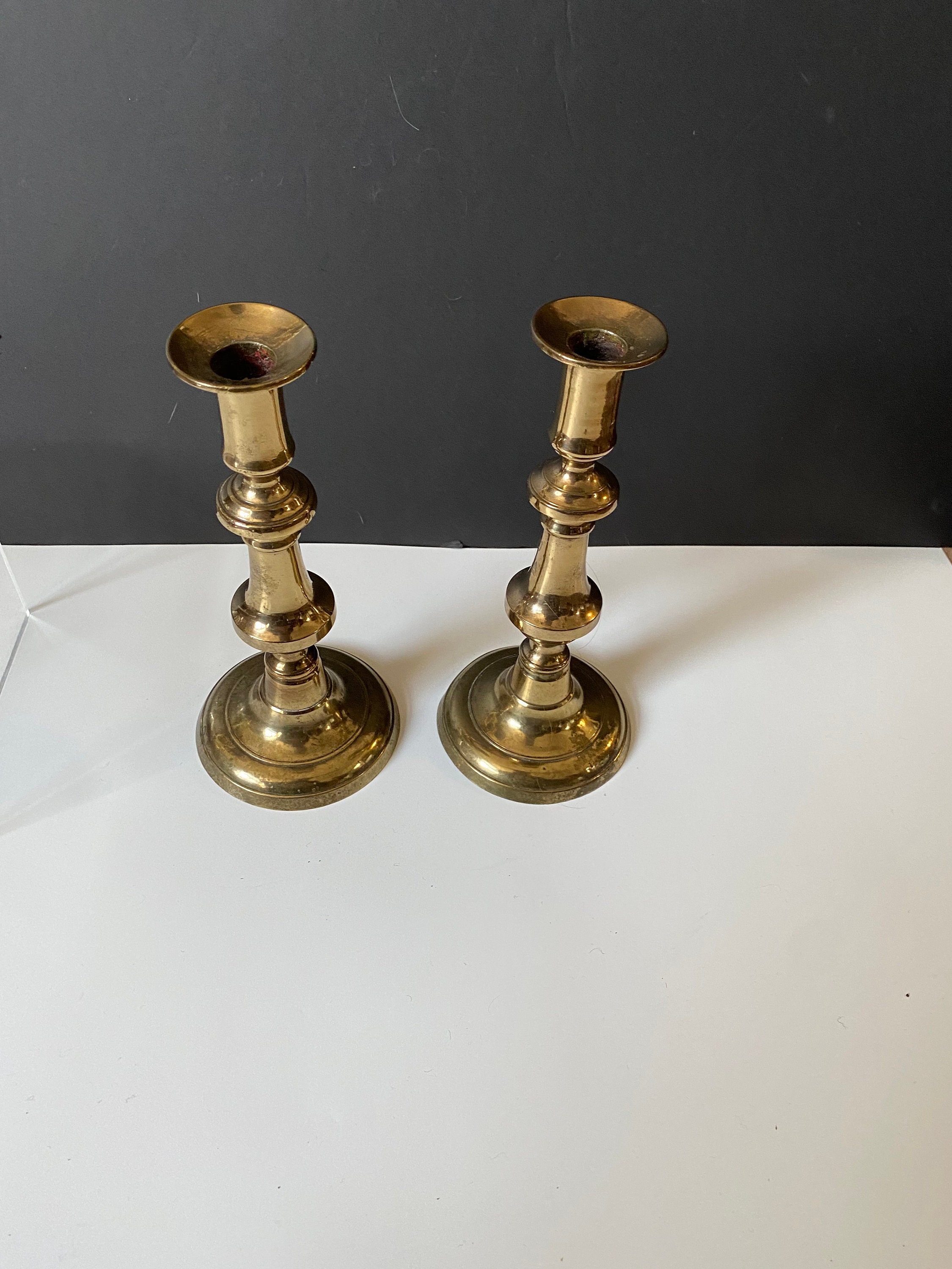 English Brass Candlesticks Antique -  Canada