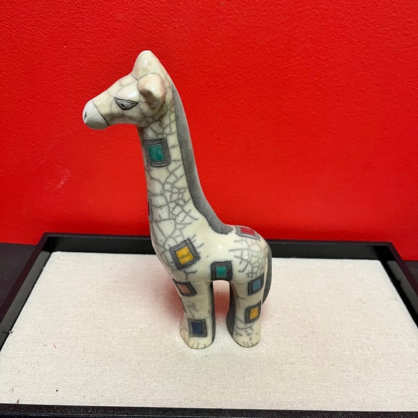 A  A Fenix pottery South African raku giraffe — Great condition - 9 inches high — Wonderful gift