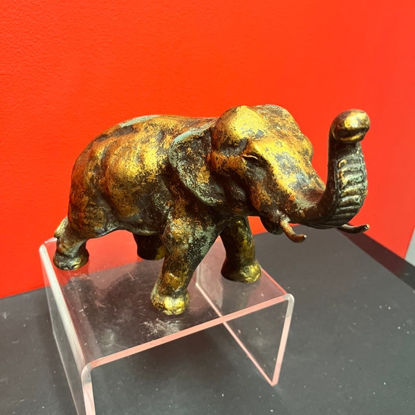 Fabulous 19 century Japanese bronze and gilded elephant — wonderful patina and look