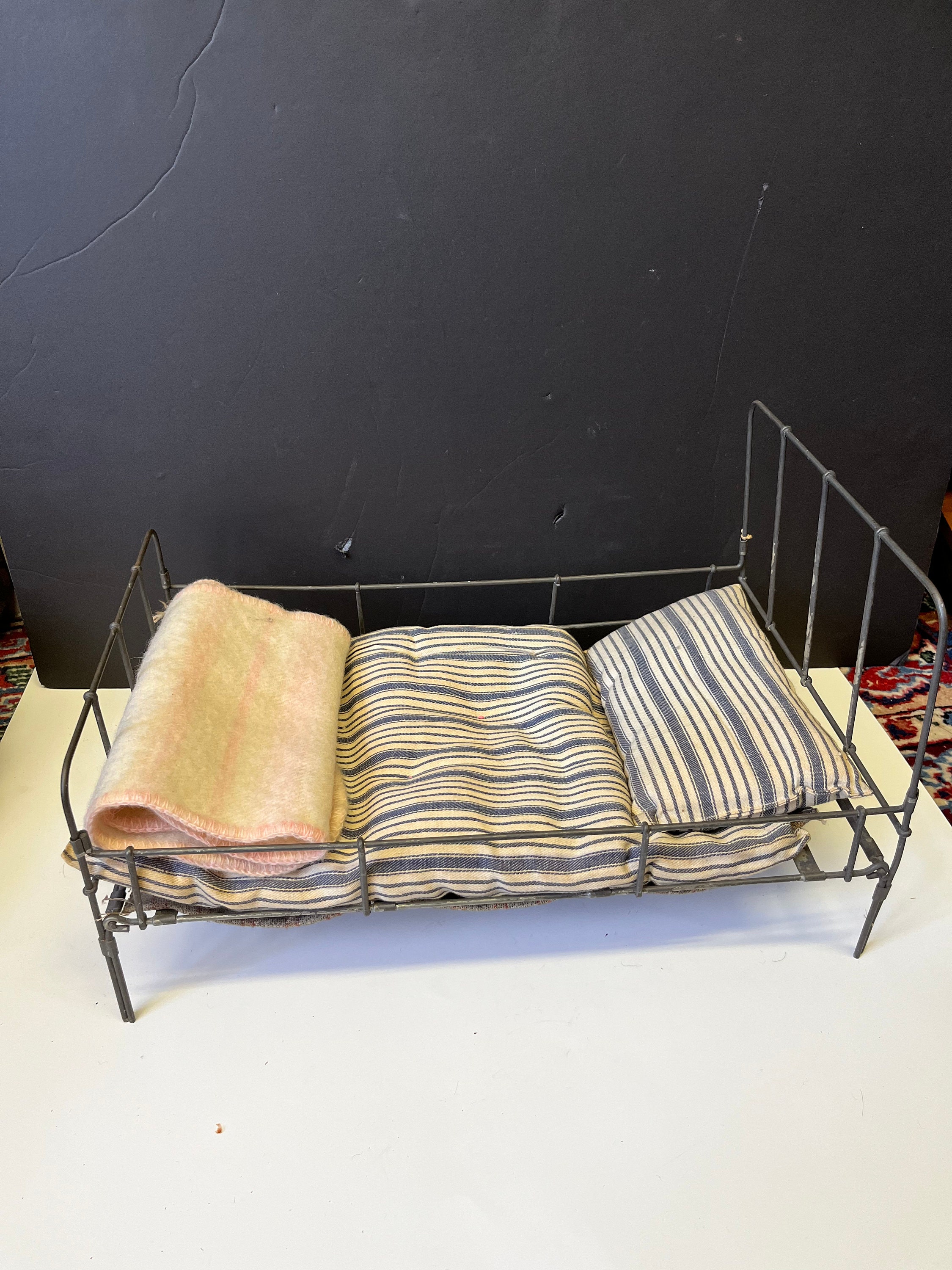 Vintage metal sale doll bed