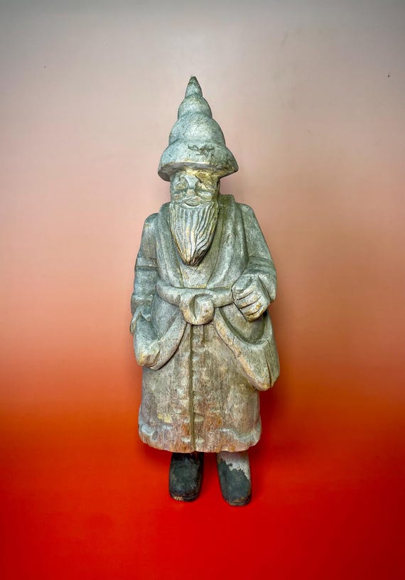 不思議な 木彫 人物像 No.3 古道具 アンティーク オブジェ 木彫り 女性像 置物 美人裸婦像 柘植 幸運 開運 風水 インテリア 木製