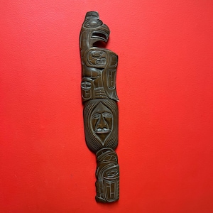 Beautiful 21 x 5” indigenous first nation specific northwest coast transformation plaque by Jim Yelton  — well-known artist - great detail