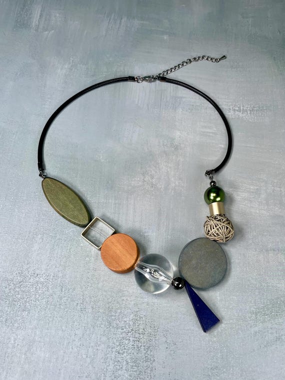 Modern Geometric Statement Necklace - image 6