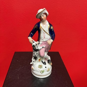English antique 8 inch high authentic Staffordshire gentleman — great condition  — great value - B