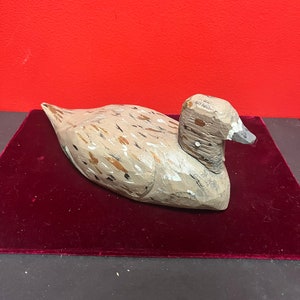 11 x 5 inches high Canadian folk art wooden duck — great primitive look and condition - perfect for cabin or gift