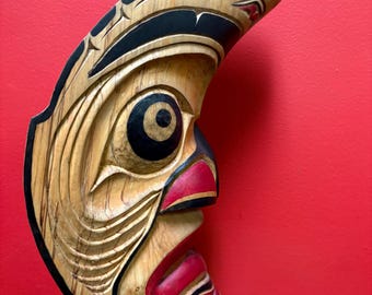 Rare 1970s Kwakiutl NW Coast Native American Mask Ozzie Matilpi