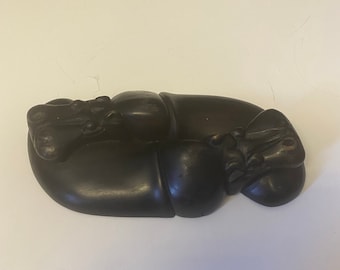 Hipopótamos africanos de palisandro de 9 pulgadas — figura de hipopótamo —