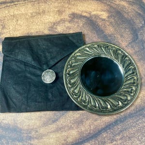 Small Pocket Mirror with Ornate Design