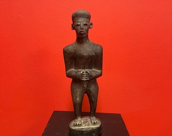 アフリカ製　アンティーク　彫像　(木製) 素敵な古いアフリカの木製彫像のセット - 3〜5インチ - すべて込みの