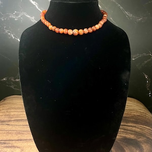 Schöne 15-Zoll-Orange Perlenkette