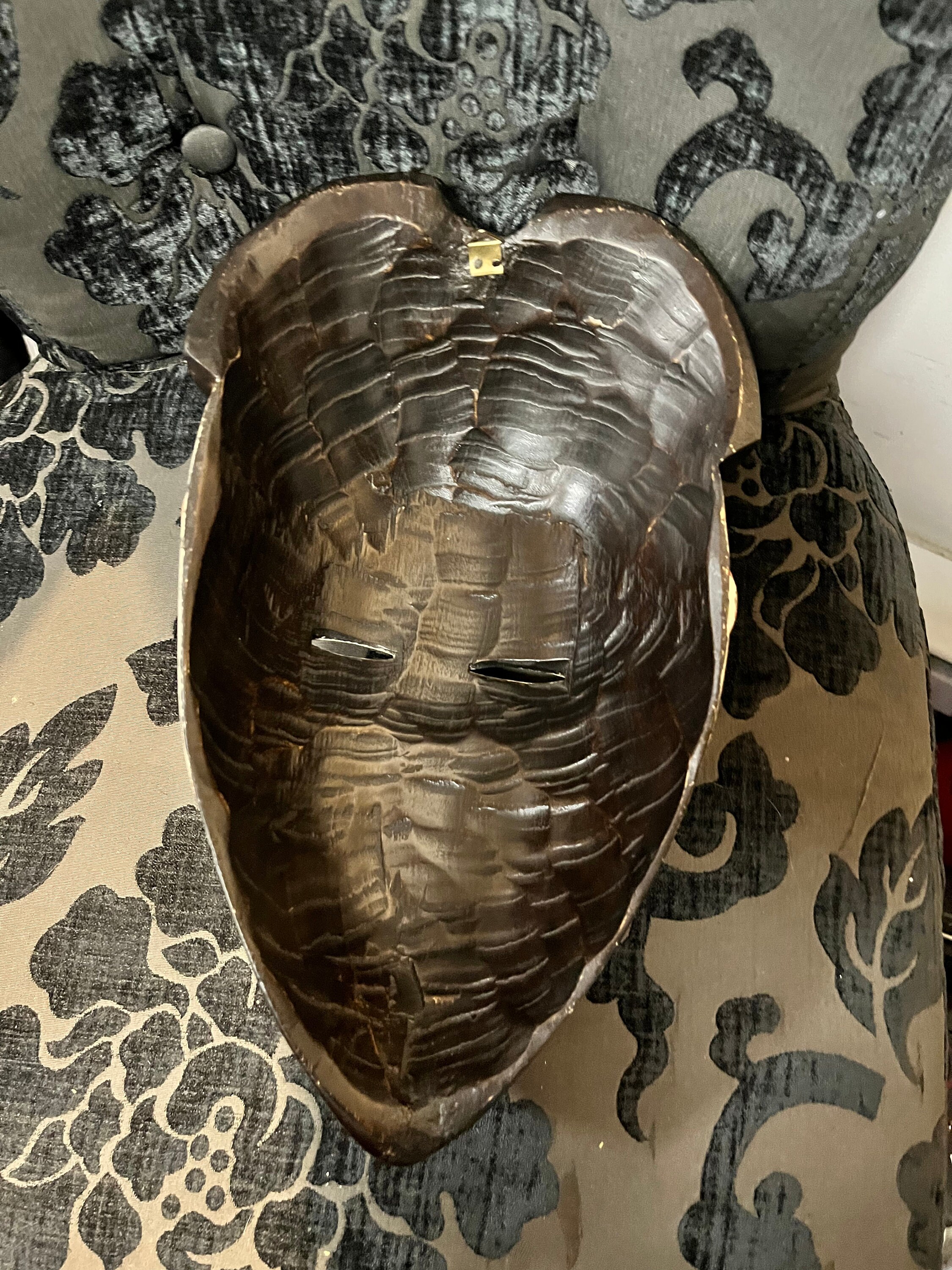 13 x 8インチのヴィンテージアフリカンポリクローム壁掛けマスク