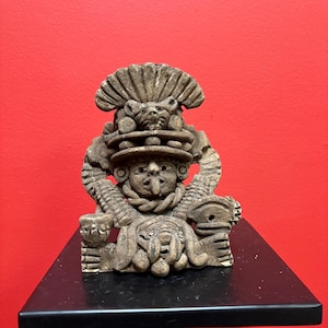 Lovely 7 inch antique clay statue — unique and cool — Aztec -