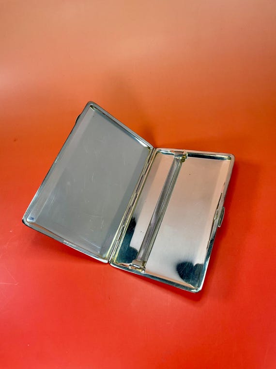 Antique Silver Plated Engine Turned Cigarette Case - image 3