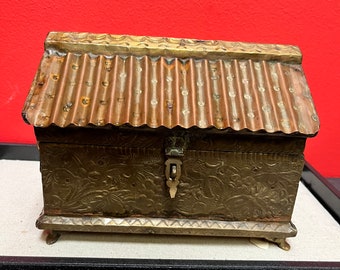 022 - アンティーク真鍮ボックス アンティーク真鍮製2コンパートメントボックス - Etsy 日本