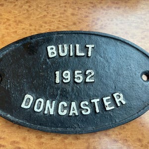 Doncaster Locomotive Works Locomotive Plate 1952