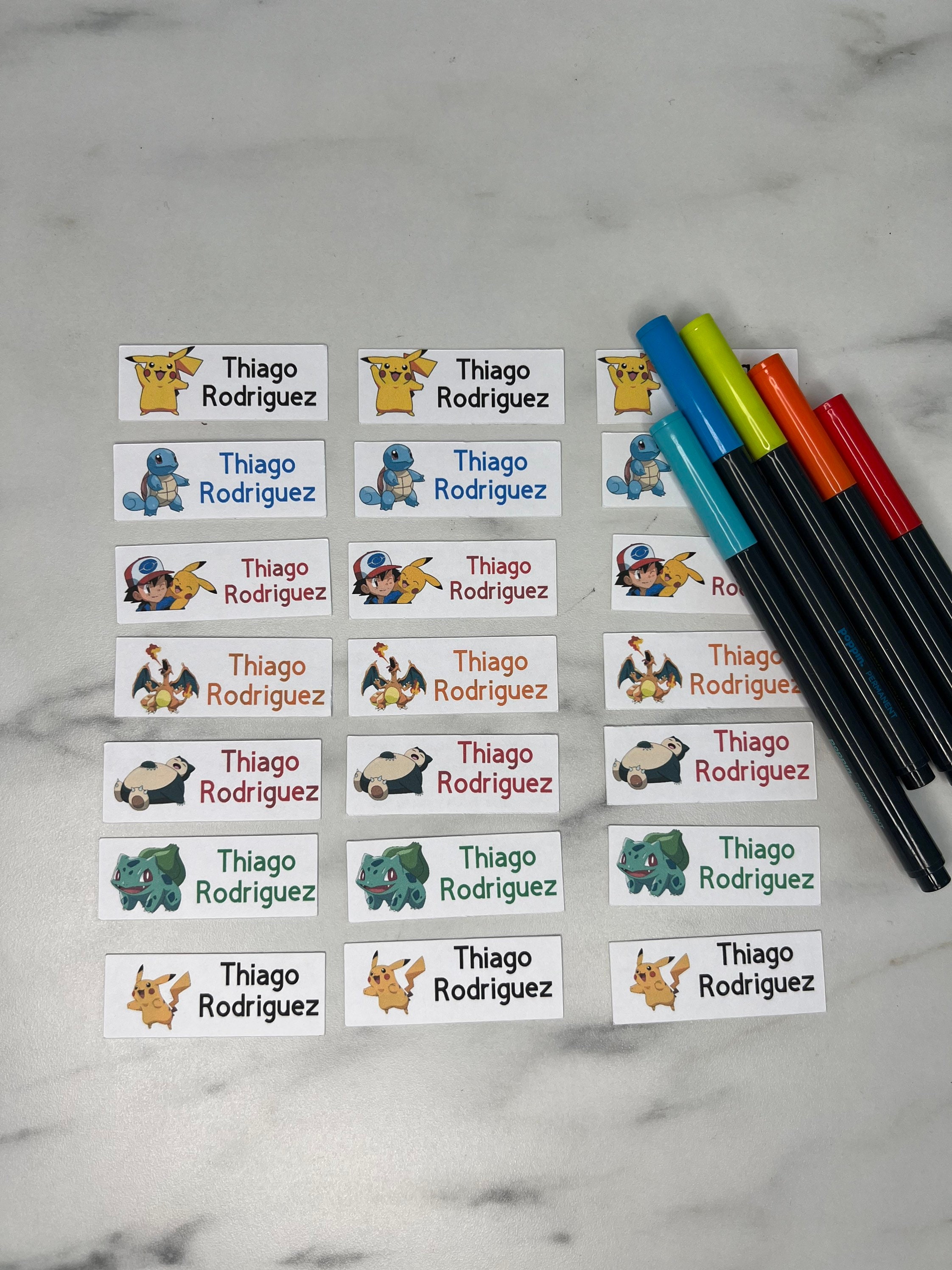 Custom Kids Pokémon Label Stickers Back to School - Etsy