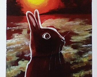 Danger At Night - Rabbit A4 Art Print