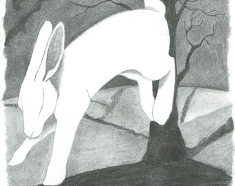 Ghost Bunny A4 Art Print