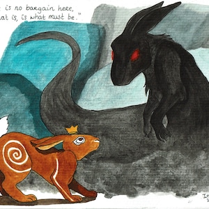 El-ahrairah and the Black Rabbit of Inle A4 Art Print