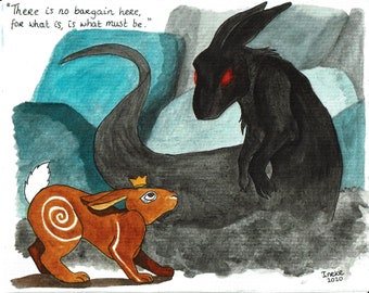 El-ahrairah e il coniglio nero di Inle A4 Art Print