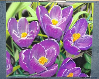 Spring Crocuses Original Artwork