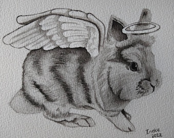Custom Pet Memorial Art Watercolour Portrait