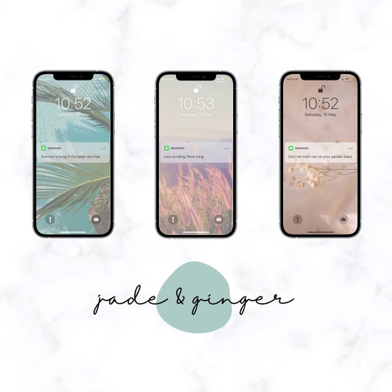 Mensaje Fondo de pantalla estético para smartphone / 3 fondos - Etsy España