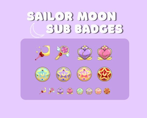 Sailormoon Twitch Badges - Gaming Visuals