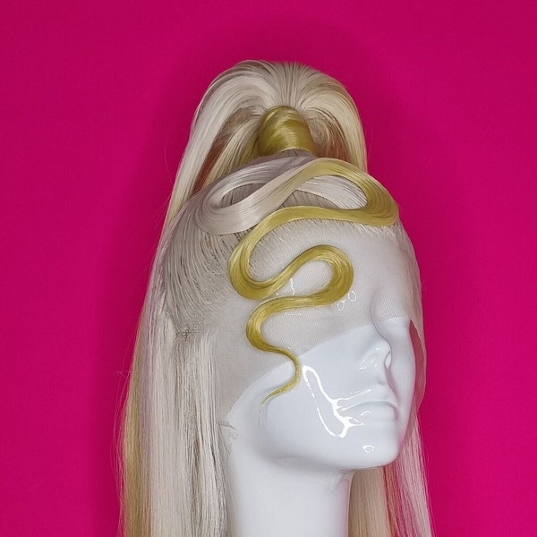 Blonde Wig, Yellow wig, Halloween wig, cosplay wig, Synthetic Wig, Drag Queen Wig, Long wig, Styled wig, lace front wig, Wig